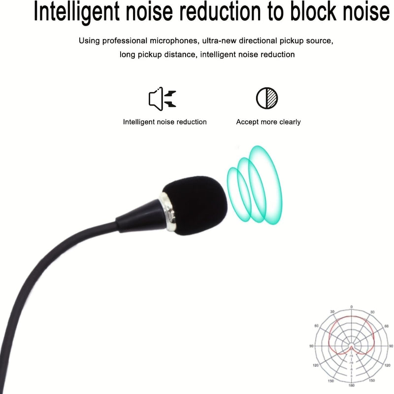 Mini Flexible Gooseneck Microphone, 3.5mm, 6.7 Inch | Stereo Condenser Mic, Portable Wired, Audio Recording, For Laptop Notebook Computer