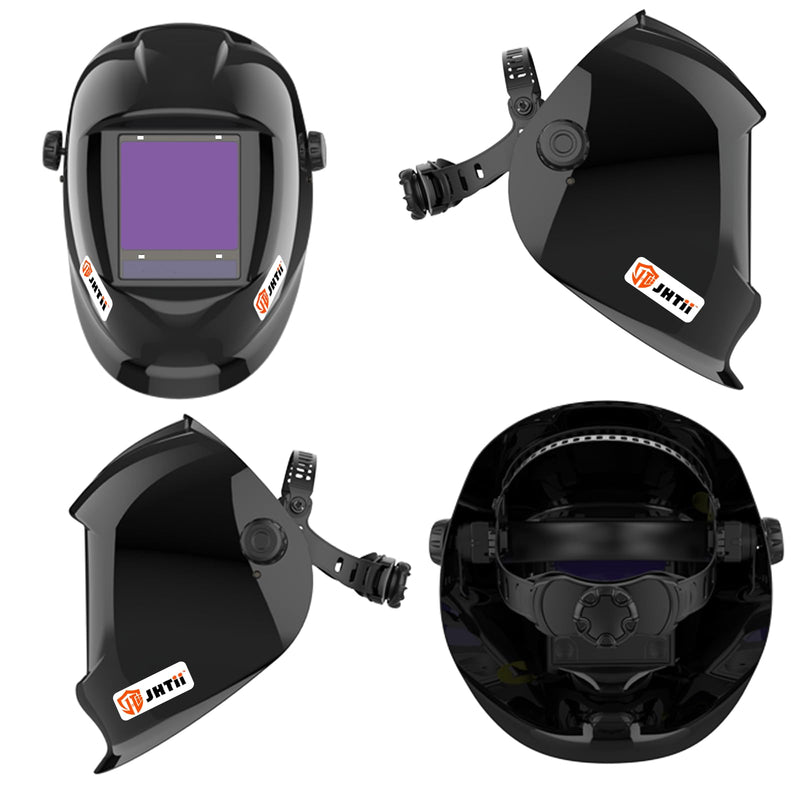 Large View True Color Auto Darkening Welding Helmet, 1/1/1/1 Solar Powered Welder Hood Mask with 4 Arc Sensors, Wide Shade 4/5-9/9-13 for TIG MIG ARC Cut and Grind Large
