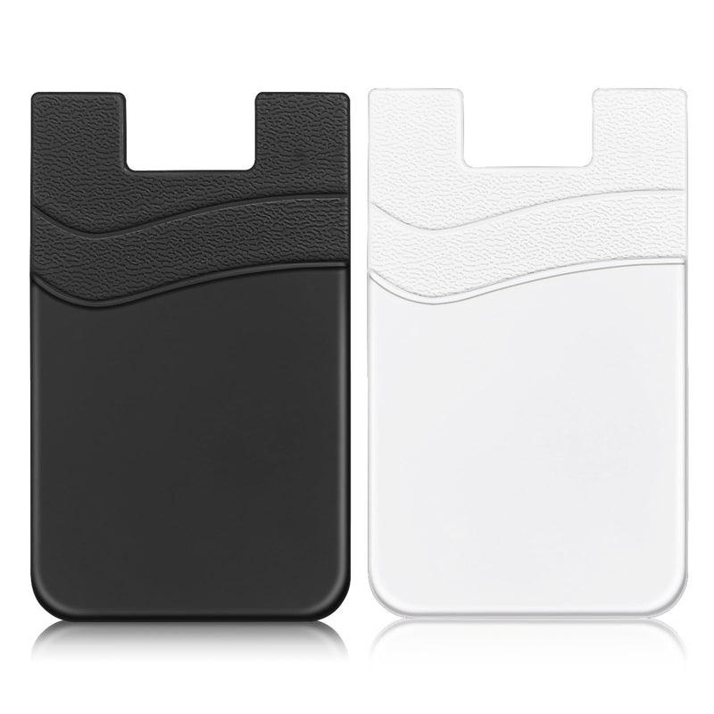 SS Card Holder for Back of Phone, Silicone Phone Wallet Sleeve Pocket Stick on ID Credit Card for All Smartphones