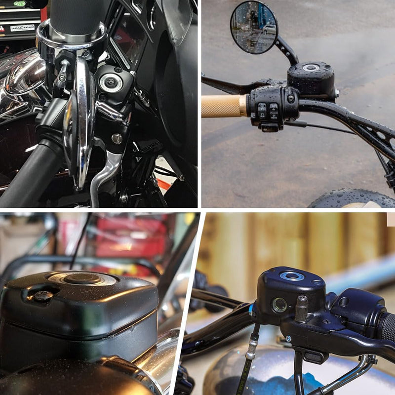 Three T Motorcycle Front Brake Master Cylinder Cover Fluid Reservoir Cap for Harley Big Twin Models 1996-Later, VRSC 2002-Later & Sportster 1996-2003, Black