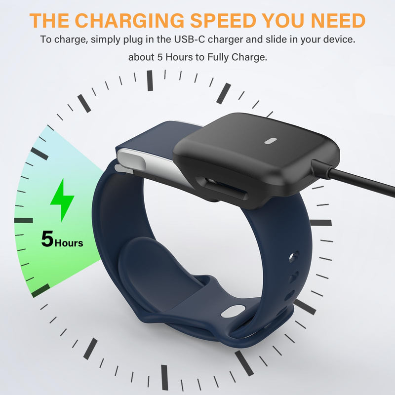 3.3Ft Type-C Charger for Whoop 5.0/MG Basic Smartwatch Charger Black