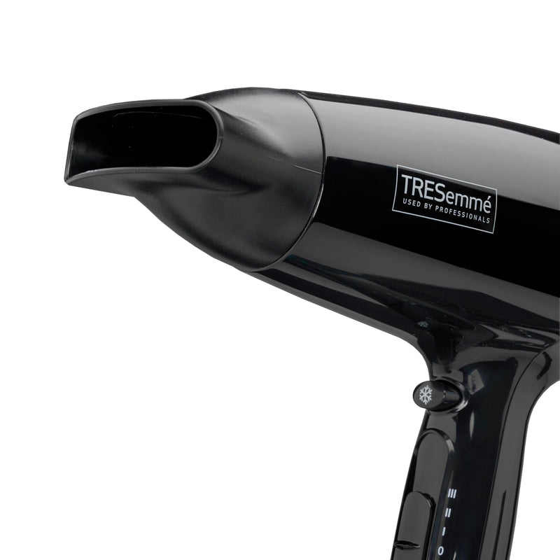  [AUSTRALIA] - TRESemme Fast Dry 2000W Hair Dryer - Super Compact & Lightweight, Quick Drying, 3 Heat & 2 Speed Settings Plus Cool Shot, Black, 9142TU