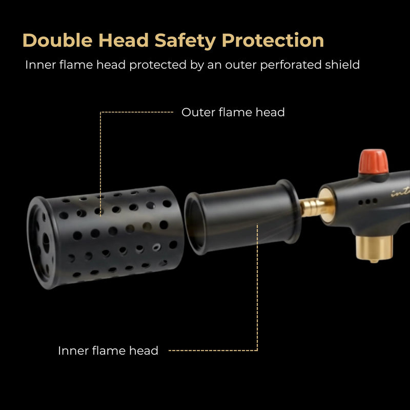 inZaynity® Propane Torch Gun for Grill & BBQ - High Power Handheld Blow Torch with Adjustable Flame & Safety Lock - Portable Fire Starter for Cooking, Searing,Charcoal & Outdoor Use(Tank Not Included)