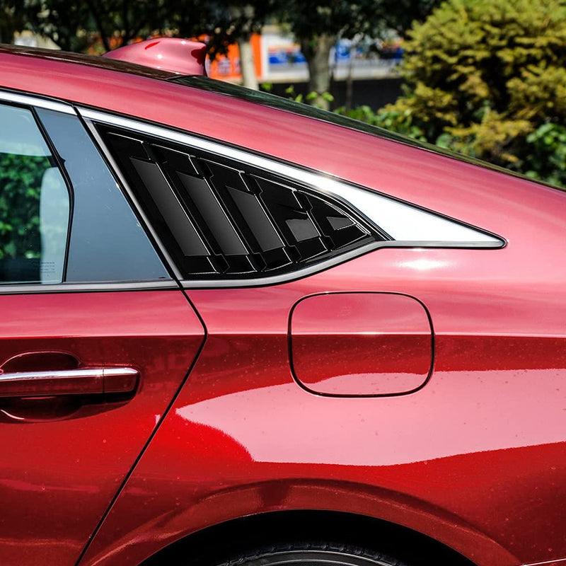 Rear Side Window Louvers Compatible for Honda Accord 2022 2021 2020 2019 2018 Accesories Sport Style Air Vent Cover (Bright Black) Bright Black