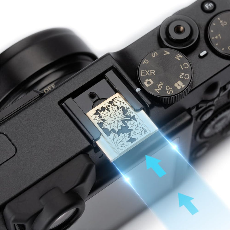 Leaf Camera hot Shoe Cover and Camera Shutter Button for Nikon zf for Fujifilm X-T5 X-T4 X-T3 X-T30 II X-T20 X100VI X100V X100 X-PRO3 X-PRO2 X-S20 X-S10 (Brass Leaf Set) Brass leaf set