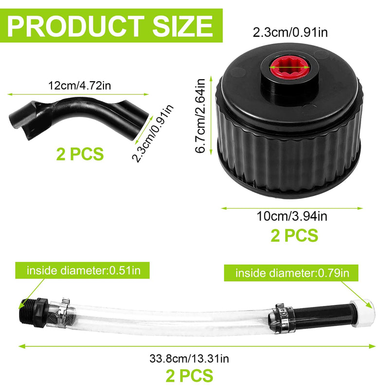  [AUSTRALIA] - 2 Set of Racing Fuel Filler Hose Kits, for VP Racing Fuel Jug Hose, LC2 Jugs Hose Racing, for VP Racing Fuel Jug Cap, Scribner Fuel Jugs, for VP Racing Fuel Jug Hose Bender