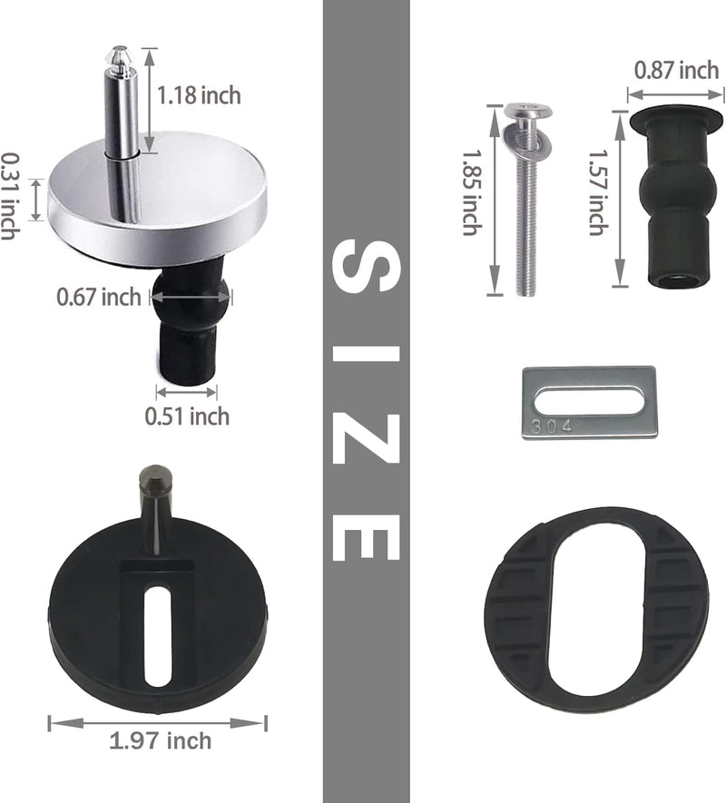 MUU Universal Toilet Seat Bolt kit,Screws,Quick Release,Easy to Install- Toilet Seat Replacement Parts Kit,Toilet Cover Maintenance Accessories,Fixing Accessories (Circle Screws) 2