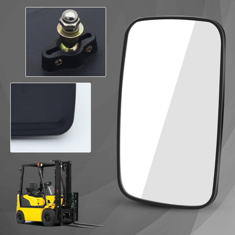 Forklift Rear View Mirrors, Square HD Wide-Angle Rearview Mirror Auxiliary Convex Mirror for Truck Trailer Forklift RV Track Loader, 23.5CM x13.5CM, 2PCS black2x