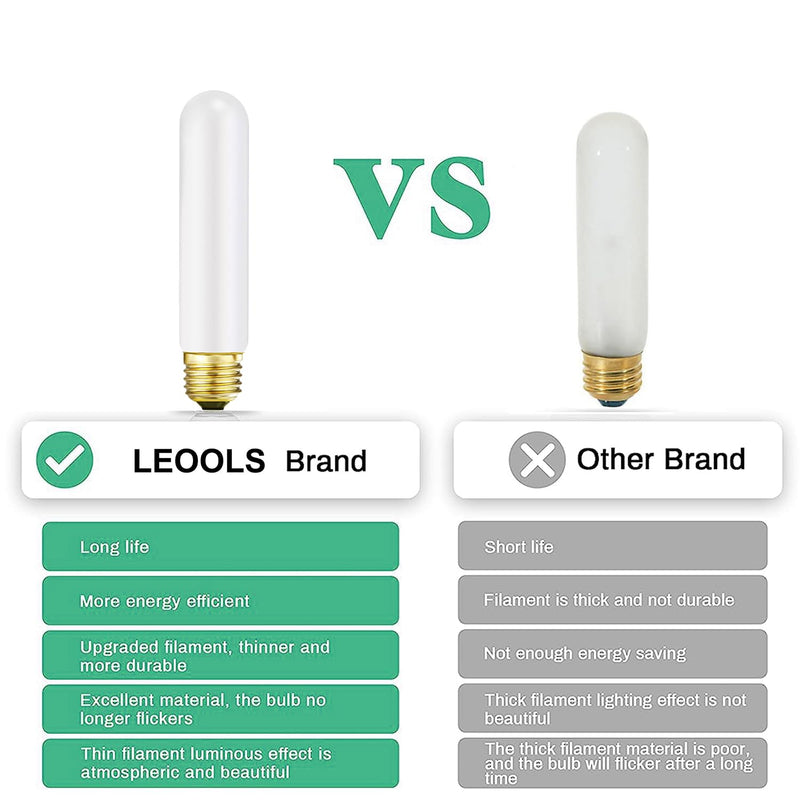 LEOOLS T10 Led Frosted Bulb,e26 Dimmable Tubular LED Light Bulb, 8W Equal 60 watt Light Bulb 3000K Soft White,CRI90+,600LM,E26 Base Matt Opal Porcelain,5.1inches Long Bulbs,6 Packs T10 5.1inch 8w 3000k Soft White (Matt Opal)