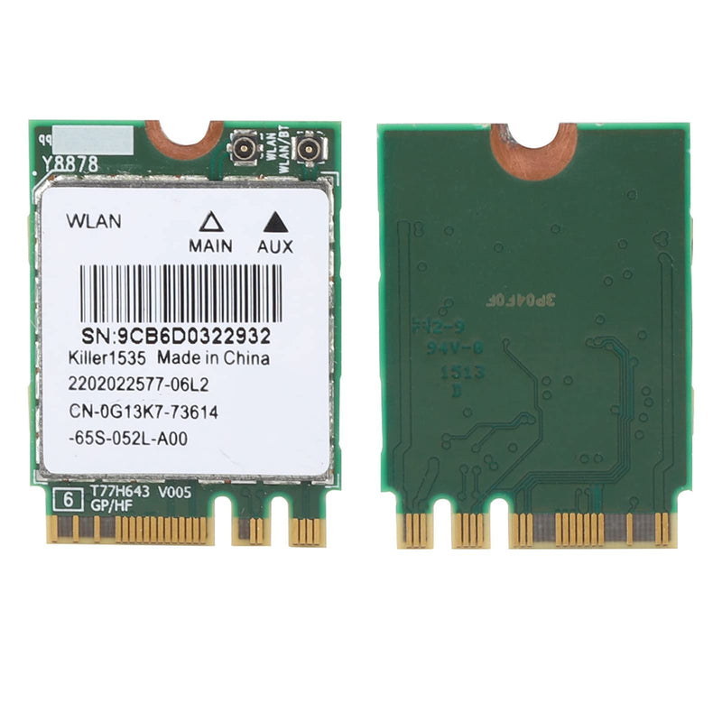 5G 867Mbps Bluetooth 4.1 Network Card, Game M.2 NGFF Adapter,for Killer -AC 1535 Band (2.4 GHz 5 GHz) 802.11ac NGFF M.2,for Notebook, Plug and Play