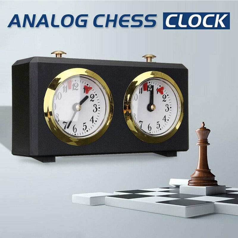 Professional Chess Clock - Analogue Game Timer with I-GO Count Up/Down, International Chess Timer Black