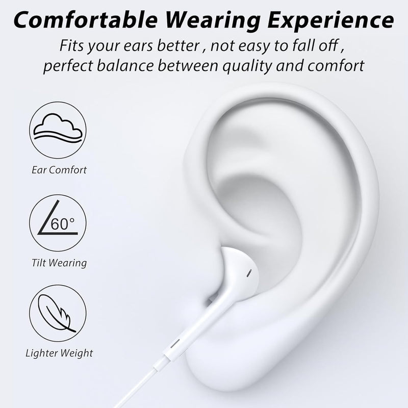 2 Pack-USB C Headphones for iPhone 17/16/15 Earbuds USB C Wired Earphones with Mic & Remote Control Noise Cancelling for 17/16/15 Plus/Air/Pro, Galaxy S25/S24/S23/S22/Ultra Note 10/20, Pixel 7/6/6a