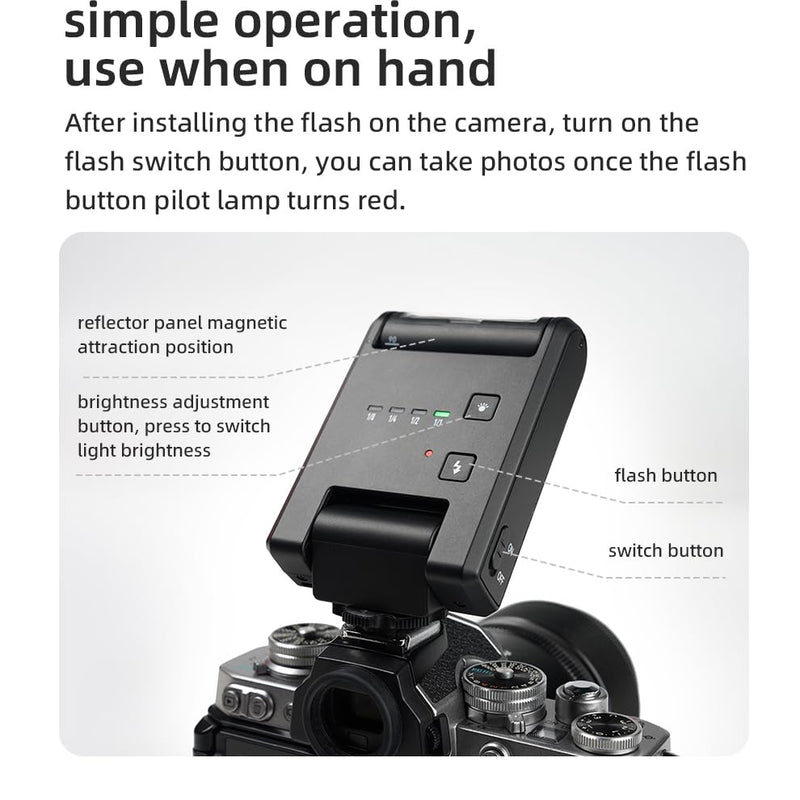 YN6 Micro Universal On-Camera Flash YONGNUO Manual Mini Hot Shoe Flash | Typc C Charging Interface on Camera Flash Speedlite for Canon Nikon Pentax Olympus Fuji DSLR Cameras
