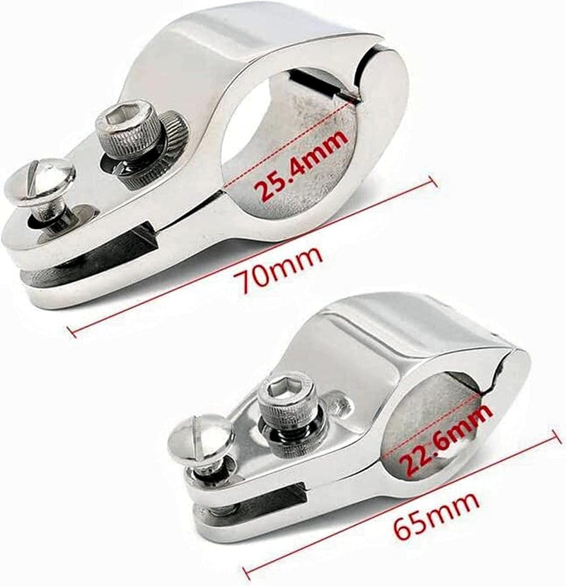 2Pcs Boat Bimini Top Hinged Jaw Slide, Stainless Steel 316 Marine Boat Canopy Tube Clamp Fitting Boat Accessories (Type: with Lock nut, 1inch) Type: with Lock nut