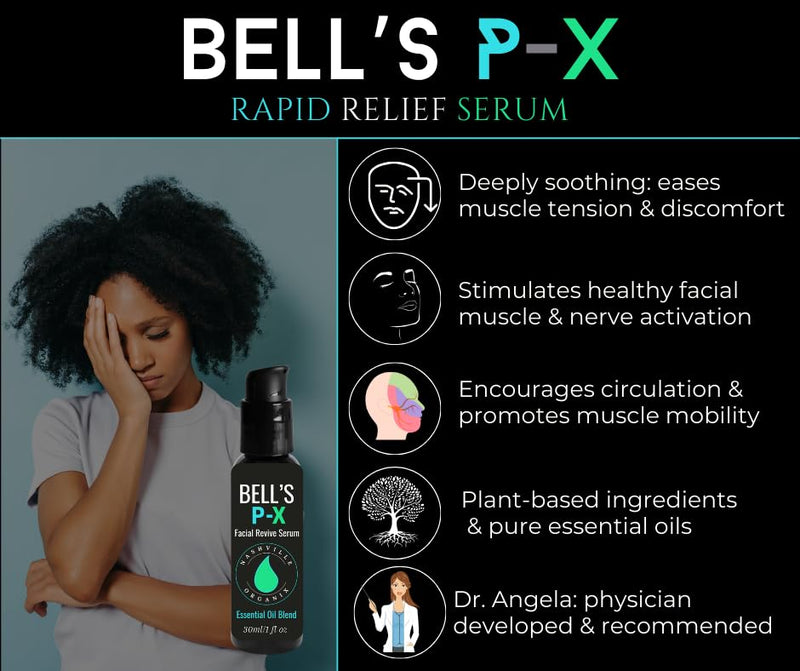 Dr. A's Bell's P-X Facial Revive Stick | Organic Essential Oil Blend | Natural Nerve & Muscle Stimulator Cream | Soothing Relief & Healthy Circulation | Frankincense, Helichrysum & Turmeric