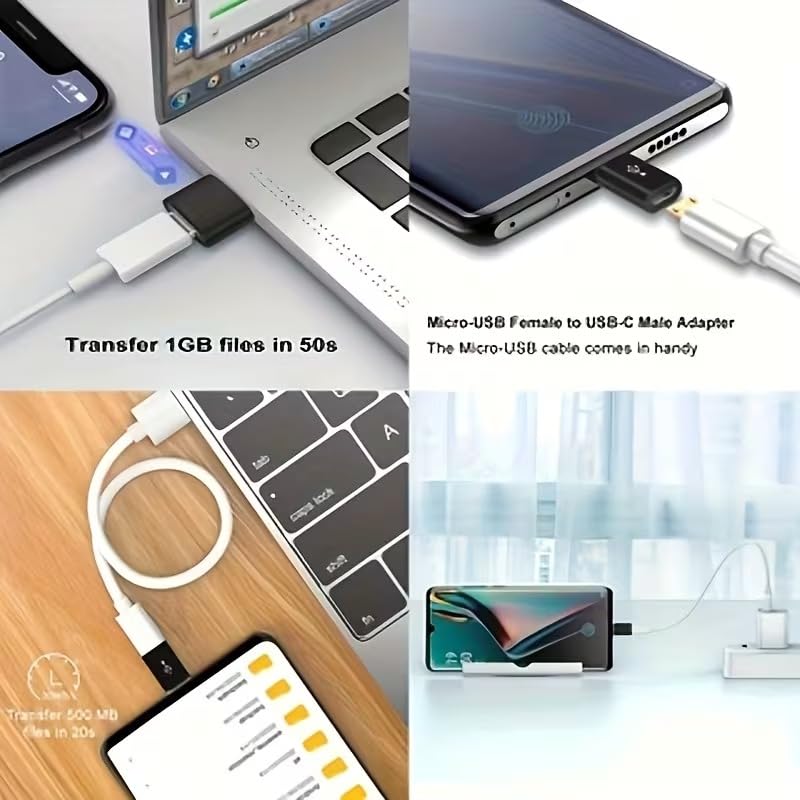 8pcs USB to USB C Adapter OTG USB Type C Female to USB Adapter Converter Connector for Laptop Car Smartphone Headphone Mic PC (8pcs) 8pcs