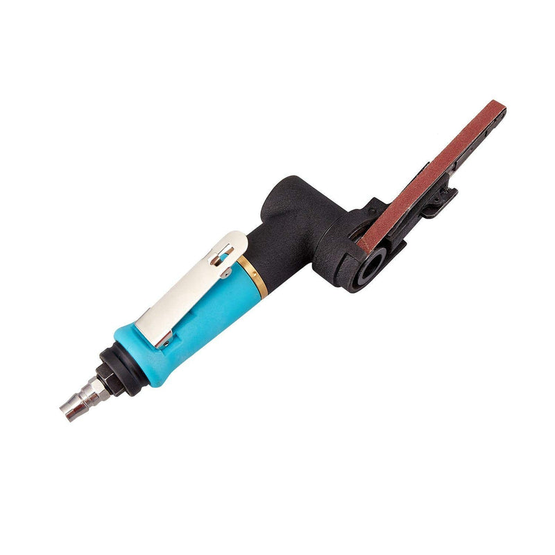 Pneumatic Tool Air Belt Sander,1/4" Air Inlet,Air Belt Sander (3/8" x 13") with 12pc Belts (#40，#60，80#，120#),3/8" Air Belt Grinder For Aluminium, Iron, Steel And Etc. Metal Polishing 3/8" x 13"