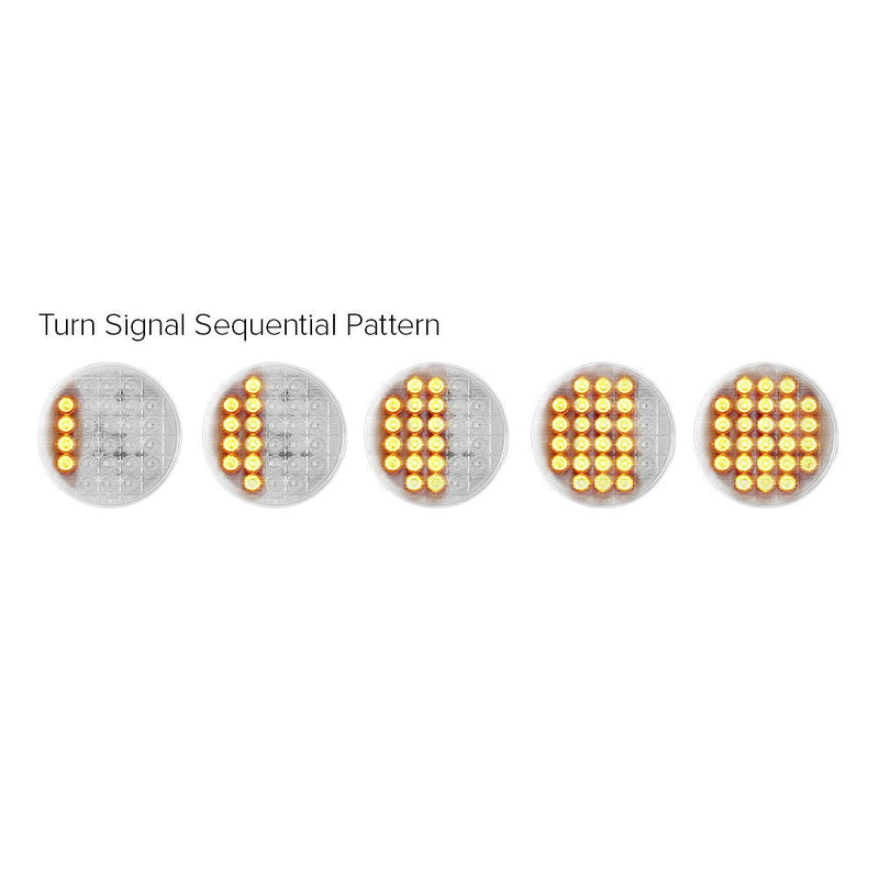 Grand General 74891 Amber 4" Smart Dynamic LED Sealed Light Amber/Clear Sequential