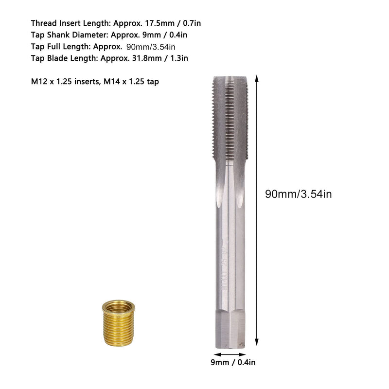 12Mm X 1.25 Helicoil Kit,m12x125 Spark Plug Thread Repair kit 12mm Insert m14x125tap ngk Plugs x 125 Inserts m14x125 helicoil Back tap Tool time sert 2001 f350 Town car calvan
