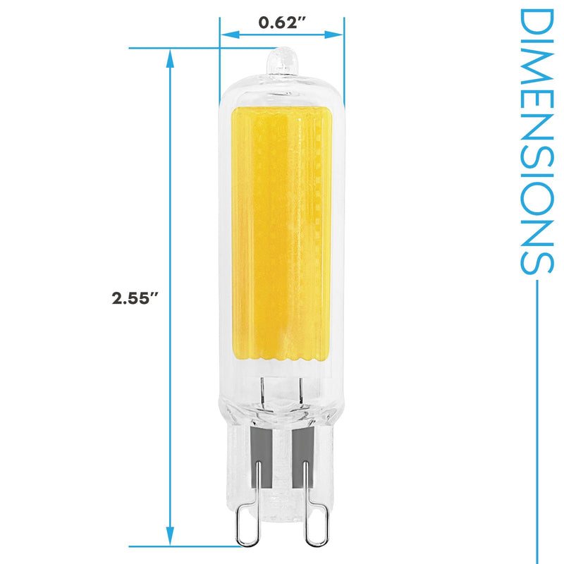 LUXRITE G9 LED Bulb Dimmable 4.5W, 50 Watt T4 G9 Halogen Equivalent, 3500K Natural White, 450 Lumens, Glass G9 Bi Pin Base, 320° Beam Angle, ETL Listed (5 Pack) 3500k (Natural White) 5 Count (Pack of 1)