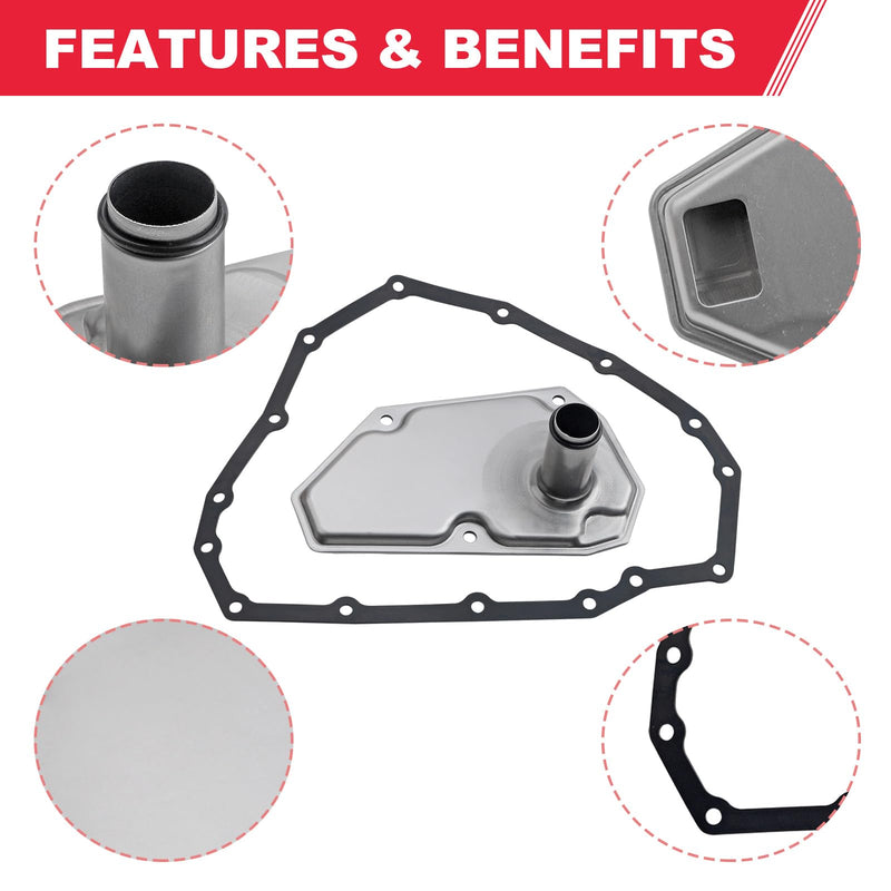 RE0F11A JF015E Transmission Filter Oil Pan Gasket Kit Fits for 2012-2019 Nissan Versa Sentra Versa Note Replaces# 33010-JF015 31726-28X0A 31726-3JX0A RE0F11A 19318012