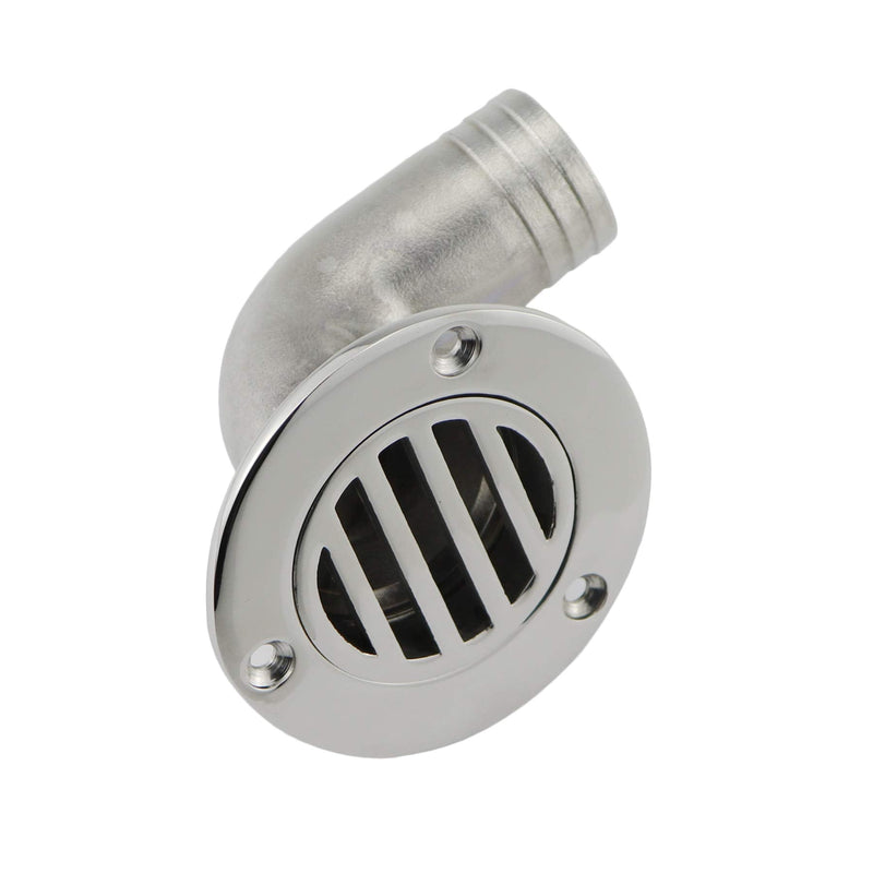 NRC&XRC Stainless Steel 316 Marine Deck Drain 1 1/2 Inch (38MM) or 1-1/4in(32MM) 90 Degree Floor Drain Scuppers With Screws