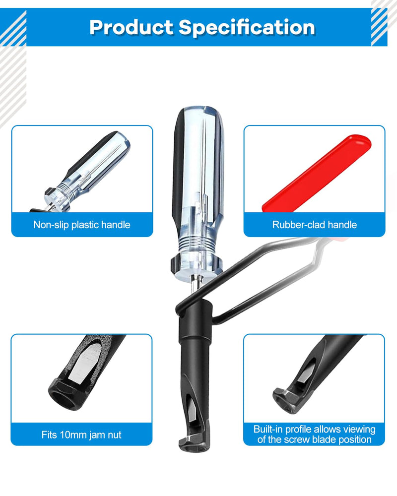 Valve Lash Adjustment Tool for 10mm Jam Nut,with Angled Feeler Gauge, Slotted Valve Adjusting Stud, Compatible with Honda,Toyota,Nissan and Other Japanese Car Engines