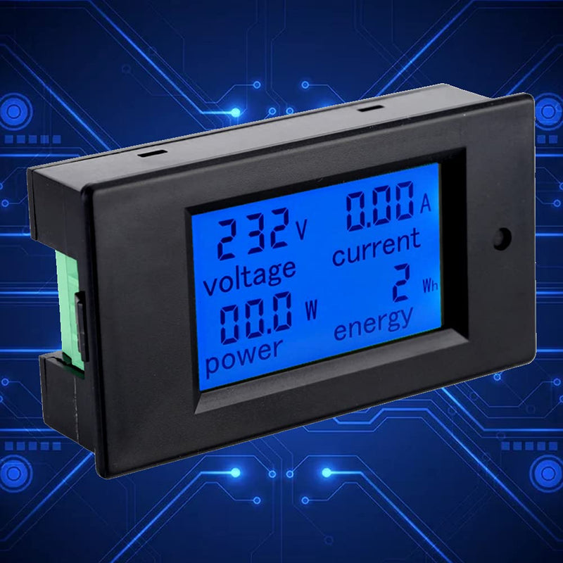 Digital Multifunction Meter, AC 80-260V 100A AC Volt Amp Tester Voltmeter Ammeter Watt Meter, LED Display Digital Current Voltage Power Energy Meter with Overload Alarm Function