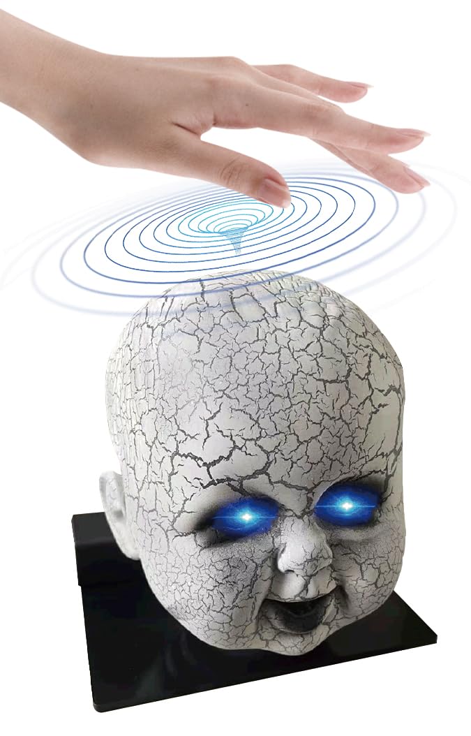 Creepy Doll Head,Paranormal Ghost Spirit Communication Tool Equipment EMF Device,Ghost Hunting Equipment (Blue) Blue