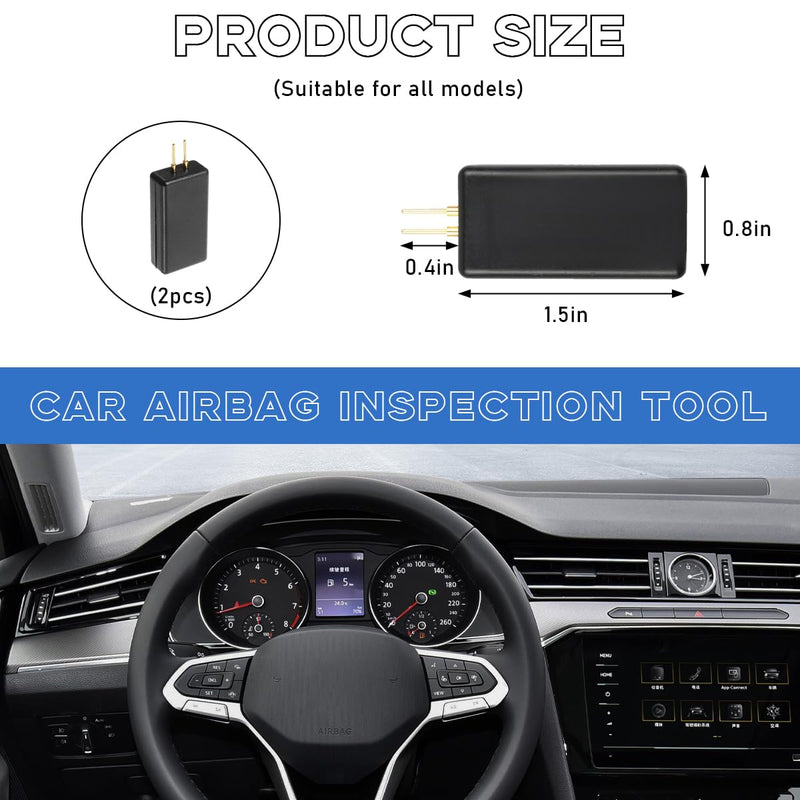 2PCS Car SRS Airbag Simulator Tester, Airbag Inspection Fault Finding and Repair Tool, Auto Airbag Simulator Testing Instrument Diagnostic Device, Universal Car Accessories 2 PCS