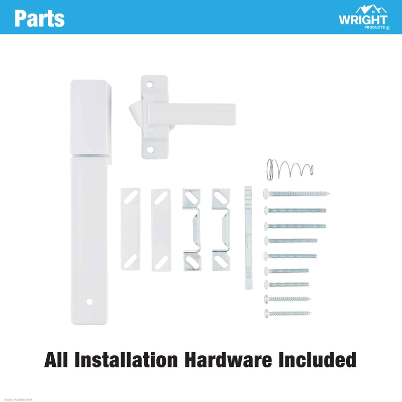Wright Products - Free Hanging Screen and Storm Door Handle, Replacement Latch Handle for Screen and Storm Doors, No Lock-Out Technology, Easy Installation, Modern Design (Modern, White) Contemporary
