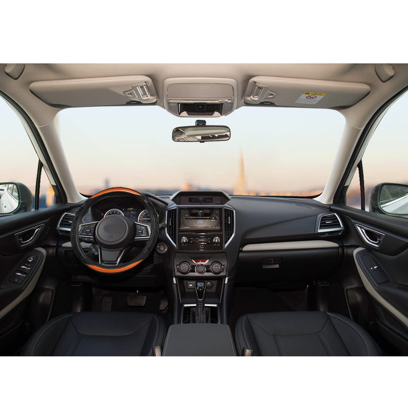 GIANT PANDA Steering Wheel Cover for Subaru Forester, Car Steering Wheel Cover for Subaru Outback and Crosstrek - Orange Round-Shaped
