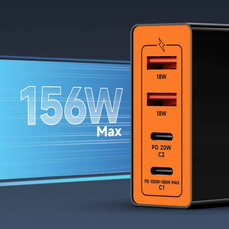KFD 156W Car Charging Staition,140W USB C Laptop Car Charger,PD3.1&QC3.0 Fast Charging Cigarette Lighter Car USB Charger Multi Port 6.56FT Cable for MacBook/iPad/40W iPhone 17 15 Pro Max/Samsung S25