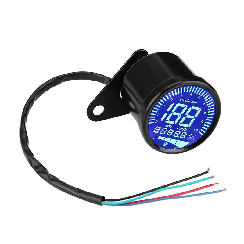 Tbest Universal Motorcycle LED Digital Speedometer Tachometer Speed Gauge Oil Level Meter