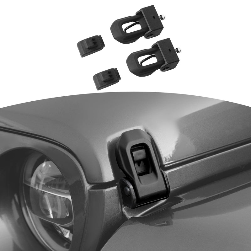 RT-TCZ for Jeep JL OEM Hood Latches Catch Kit for Jeep Wrangler JL JLU Gladiator JT 2018-2024 Original Factory Black 2pcs Black-Basic