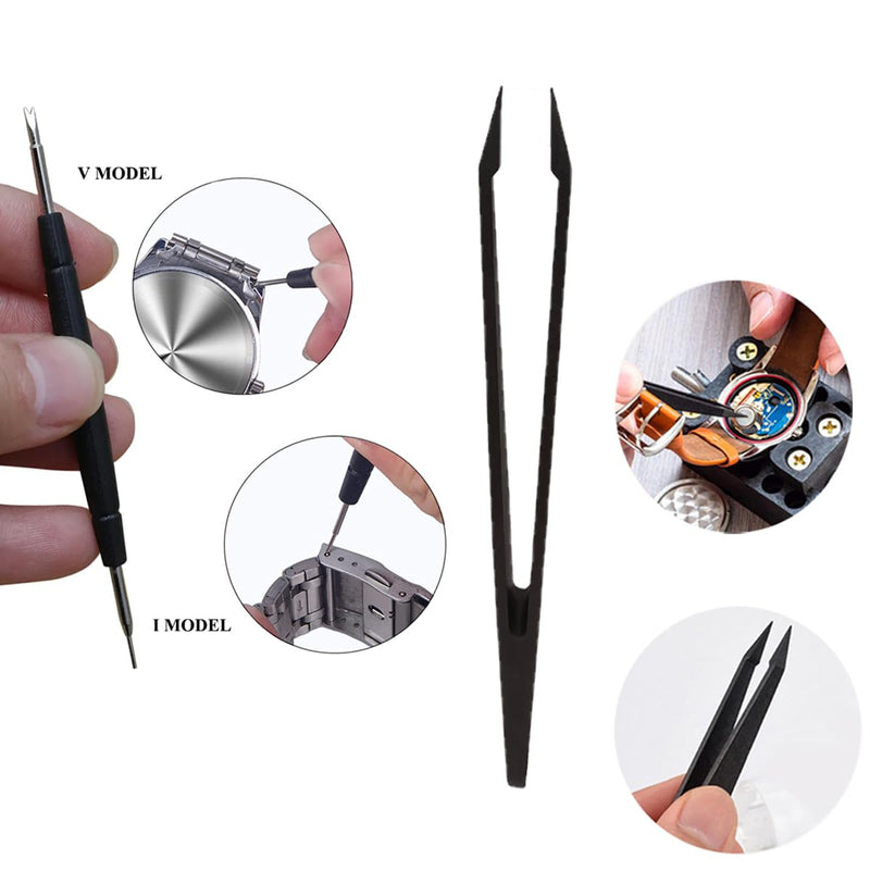 Watch Press Tool Set, Back Case Closer for Closing the Cover, Watch Battery Replacement, Watch Opener Remover, Repair Kit for Wristwatches with 18PCS Molds and A Pry Opening, Compatible with Round and Square Rectangular Dials and Backs 18 Dies