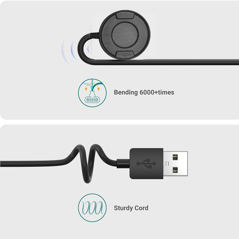 Compatible for KOSPET Tank T3 Ultra Charger, USB Charging Cilp Dock Replacement Charging Compatible for KOSPET, AMAZTIM Tank T3, T 3 Ultra Smart Watch (Black+Black) Black+Black