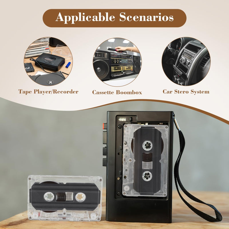 IMIKEYA 2pcs 30 Minute Blank Cassette Tapes for Audio Recording, Transparent Plastic, Ideal for DIY Projects and Retro Parties