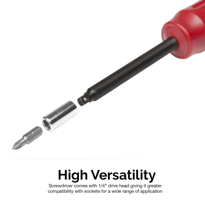 NEIKO 10573B 1/4” Torque Screwdriver Set, 20 Hex Bits, 10 to 50 In-Lbs, Long Shank Screwdriver Torque Wrench, Adjustable Inch-Pound Torque Screwdriver for HVAC and Gunsmiths