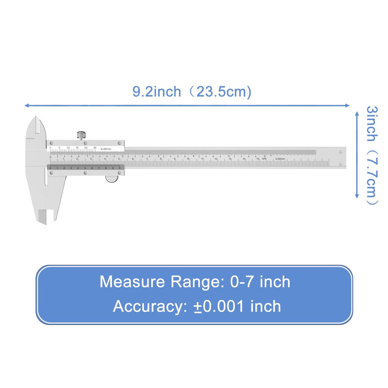 HDLNKAK Vernier Caliper 6 Inch + Stainless Steel Feeler Gauge 32 Blade, 6" Stainless Steel Non Digital Caliper, 0-6Inch/0-150mm，0.02mm/0.001" High Precision Caliper 6inch 0.01inch caliper + feeler gauge