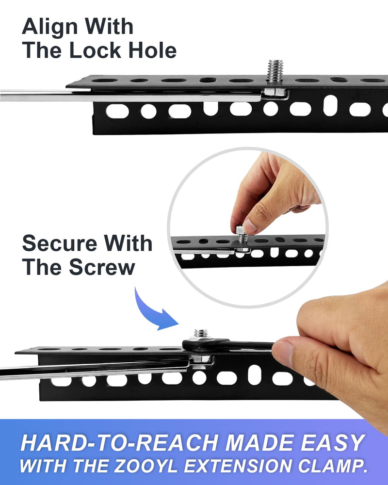 Spring-Loaded Extension Clamps Tri-Pack – Exclusive Spring-Loaded Mechanism, Knob-Locking Design, Saves Time in Tight Spaces, Holds Nuts, Bolts & Hoses, 3 Sizes (14.5", 10.5", 7.5") for Easy Use