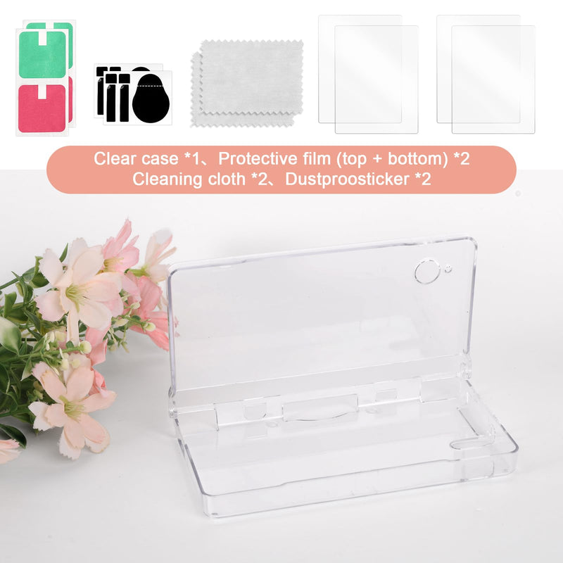 Gosknor Clear Hard Shell Protective Case, Shell Replacement for DSi/NDSi | Transparent Hard Shell Case Cover Durable Case Accessories Replacement Parts Compatible with DSi/NDSi