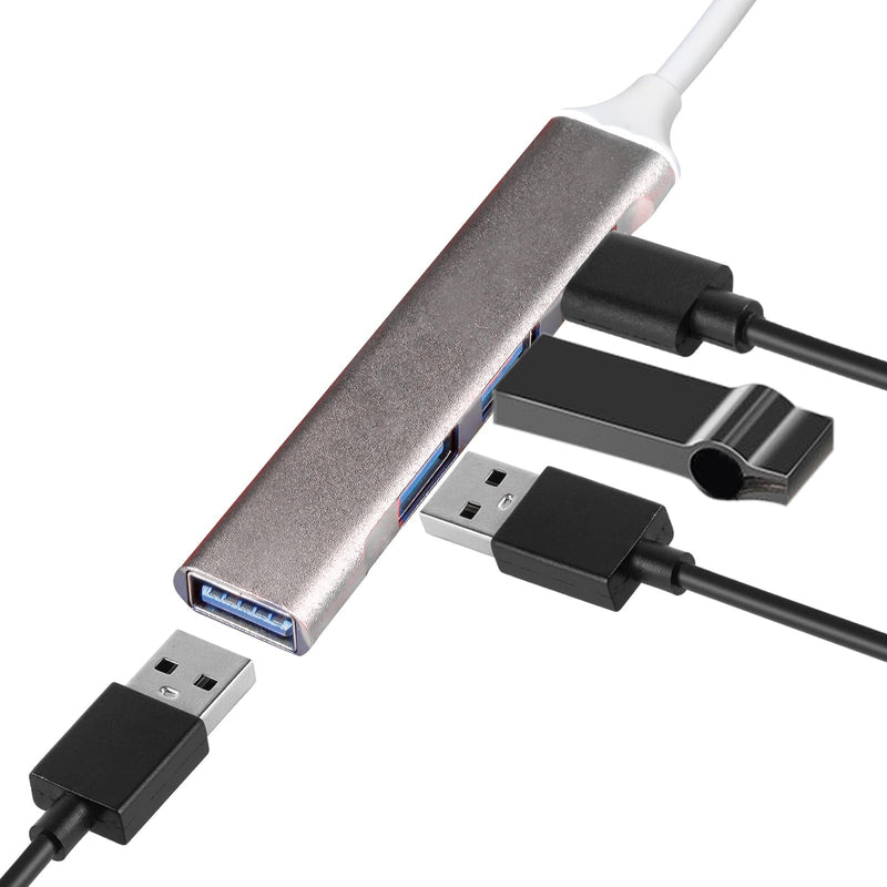 2 USB Hubs, 4-Port USB 3.0 Hub, Ultra-Slim Data Expander, Compatible with Windows, Mac, Linux Laptops & PCs Dual USB-A