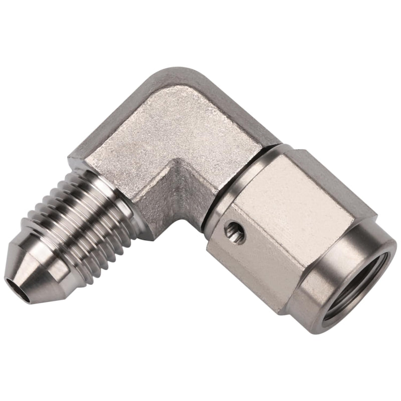 3AN Male to 3AN Female 90 Degree Swivel Stainless Steel Brake Fitting Adapter Coupler 3AN - 90 Degree