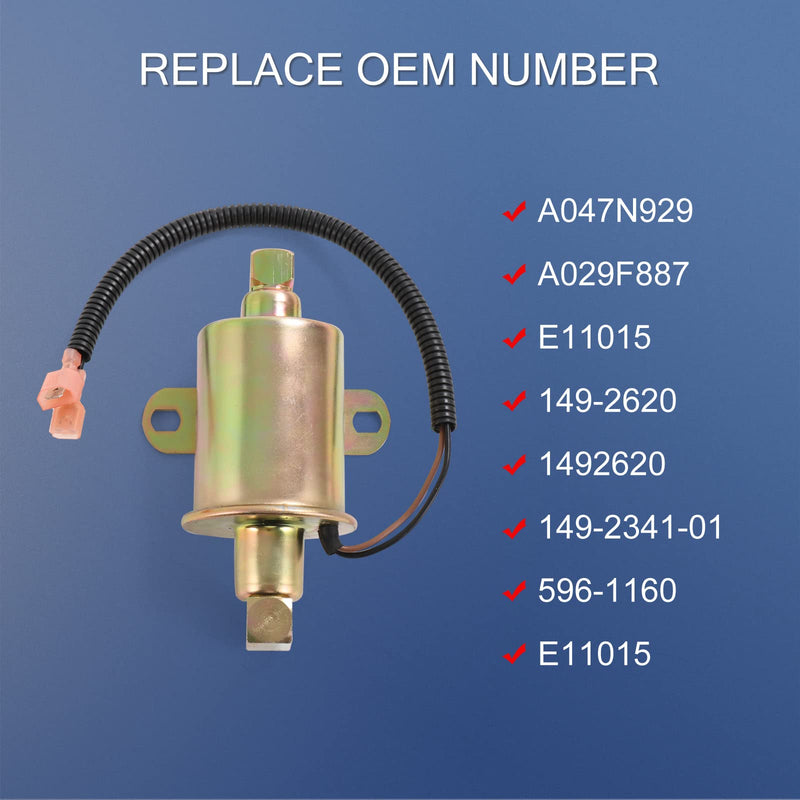 CARMOCAR Electrical Fuel Pump 149-2620 A029F887 A047N929 replacement for Onan Cummins E11015 Fuel Pump