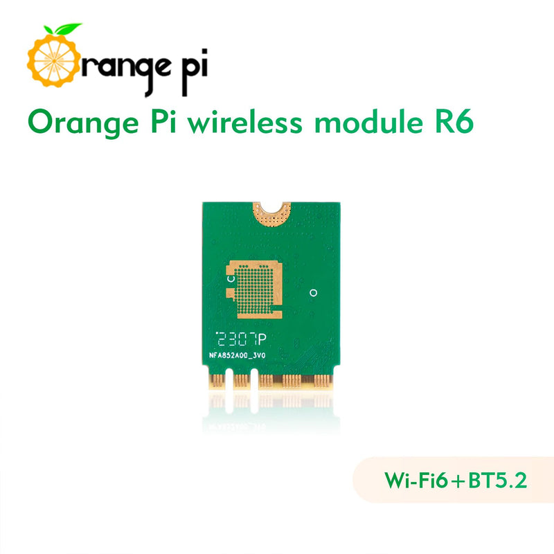 Orange Pi 5 Plus WiFi 6 Module Wireless Card 1201Mbps PCIe Wi-Fi6+BT5.2, Wireless Module R6 Support WiFi Bluetooth Compatible with Orange Pi 5 Plus Singble Board Computers