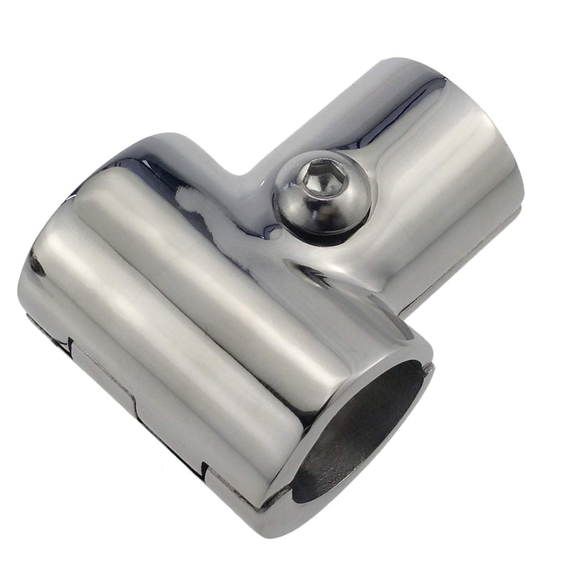 Heavy Duty 316SS Boat Hand Rail Fitting- Polished 90 Degree T/Tee Hinged/Split Fitting 1" Tube 2PCS FOR 1" TUBE
