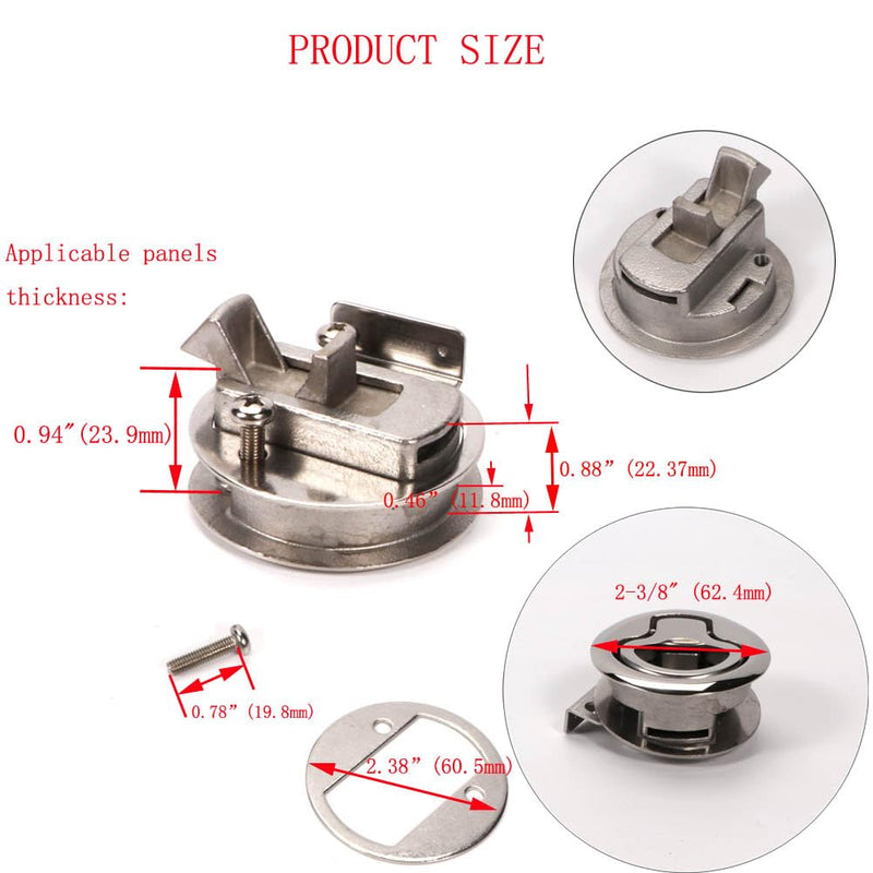 Marine Slam Latch Boat Hatch Pull Stainless Steel 2", 316 Stainless Steel