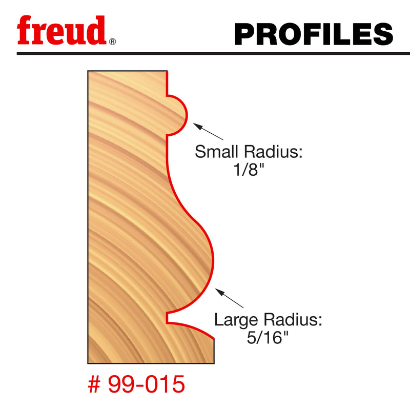 Freud 99-015: 1-1/16" (Dia.) Face Molding Bit with 1/2" Shank, Perma-SHIELD Coating Red