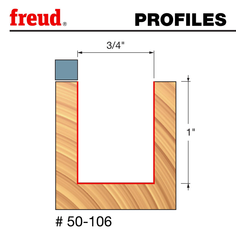 Freud 50-106: 3/4" (Dia.) Top Bearing Flush Trim Bit with 1/4" Shank